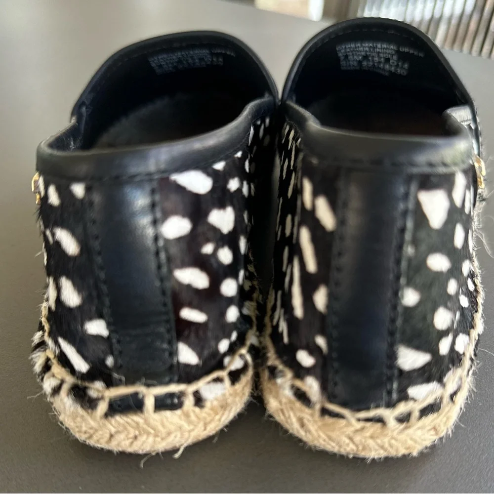 Tory Burch McKenzie Pony Print Leather and‎ Calf Hair Espadrilles - Size 7.5
